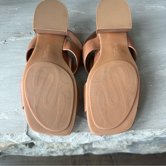 Gentle Souls Park Interlock Conac Suede Leather‎ Sandal Brown, SZ 10 Chunky Heel - Picture 6 of 8